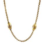 Victorian Etruscan revival 15ct gold fancy link necklace
