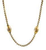 Victorian Etruscan revival 15ct gold fancy link necklace