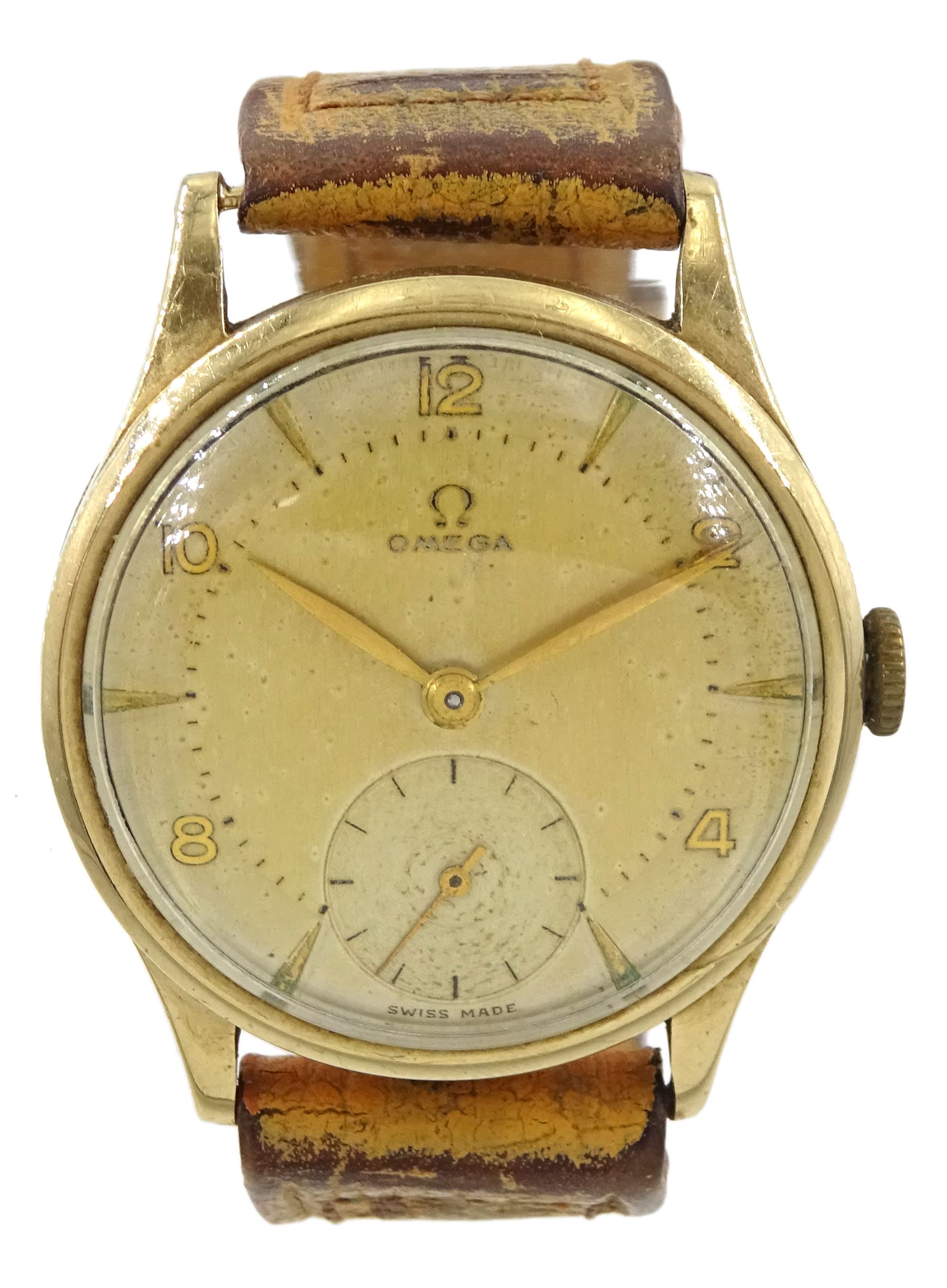 Omega gentleman's 9ct gold manual wind wristwatch