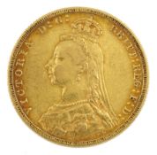 Queen Victoria 1890 gold full sovereign coin