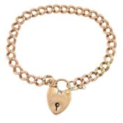 9ct rose gold curb link bracelet