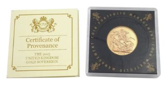 Queen Elizabeth II 2015 gold full sovereign coin