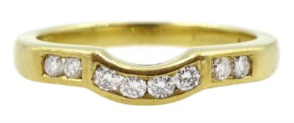 18ct gold channel set eight stone round brilliant ring