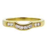 18ct gold channel set eight stone round brilliant ring