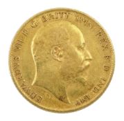 King Edward VII 1907 gold half sovereign coin