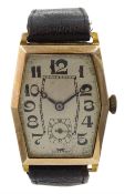 Art Deco 9ct gold manual wind wristwatch