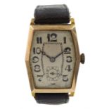 Art Deco 9ct gold manual wind wristwatch