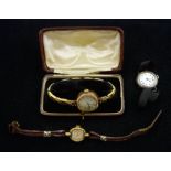 Early 20th century 9ct gold manual wind wristwatch