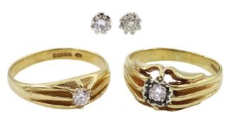 Two 9ct gold diamond rings