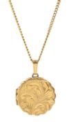 9ct gold hinged locket pendant necklace