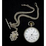 Early 20th century keyless Swiss lever pocket watch