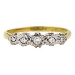 18ct gold illusion set five stone diamond ring