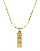 9ct gold ingot pendant necklace