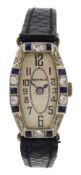 Benrus Art Deco 10ct gold ladies manual wind wristwatch