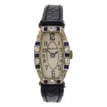 Benrus Art Deco 10ct gold ladies manual wind wristwatch