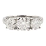 18ct white gold three stone round brilliant cut diamond ring