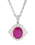 18ct white gold oval ruby