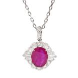 18ct white gold oval ruby