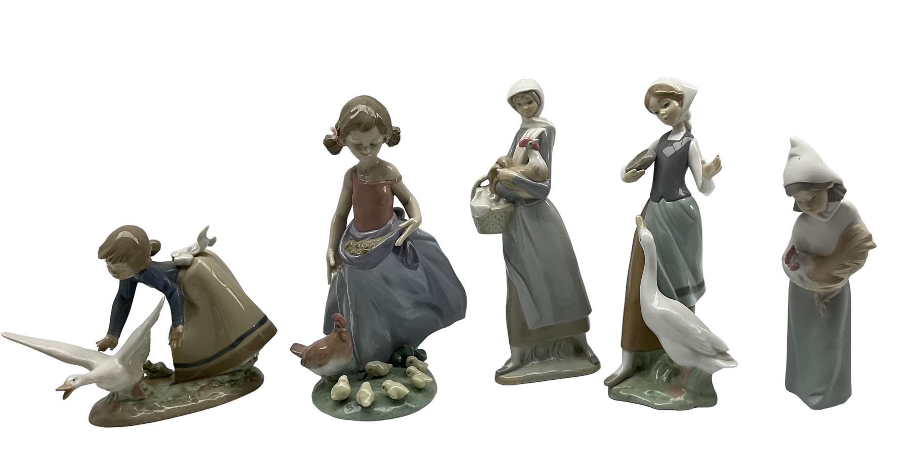 Group of five Lladro figures including 'Afternoon Snack' 6557