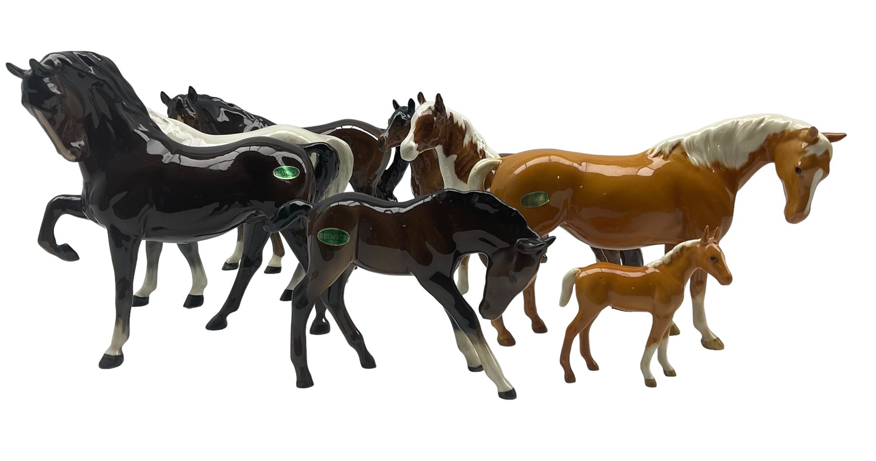 Eight Beswick horses including Grey and Brown Mares 976