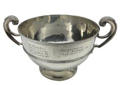 Silver two handled trophy presented to Marsden Company