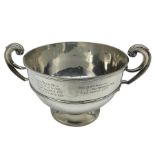 Silver two handled trophy presented to Marsden Company