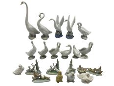 Large collection of Nao figures including Geese