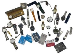 Collection of wristwatches including Accurist chronograph alarm quartz