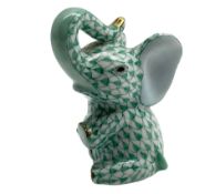 Herend green fishnet Elephant no. 15511