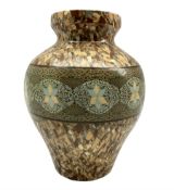Jean Gerbino (Italian 1876 -1966): Vallauris micro mosaic pottery vase of baluster form