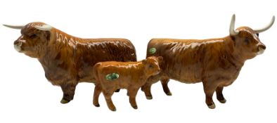 Beswick family group of Highland cattle comprising Bull