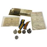 WWI pair of War Medal and Victory Medal to Pte. Herbert John Purnell