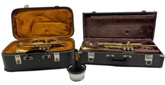 Yamaha YTR2335 trumpet in original case with mute together with a Corton by Armati cornet in origina