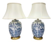 Pair of lamps of baluster form