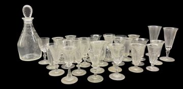 Collection of various 19th century wine glasses