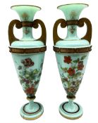 Pair of 19th century opague glass urn form vases