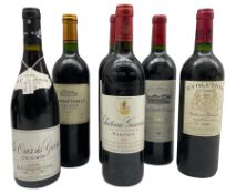 Four bottles of red Bordeaux comprising two Chateau Grand-Puy-Lacoste Pauillac