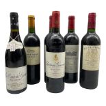 Four bottles of red Bordeaux comprising two Chateau Grand-Puy-Lacoste Pauillac