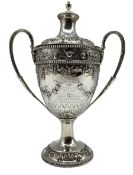Victorian silver two handled cup and cover 'Presented to the Officers Mess 6th West York Regt. of Mi