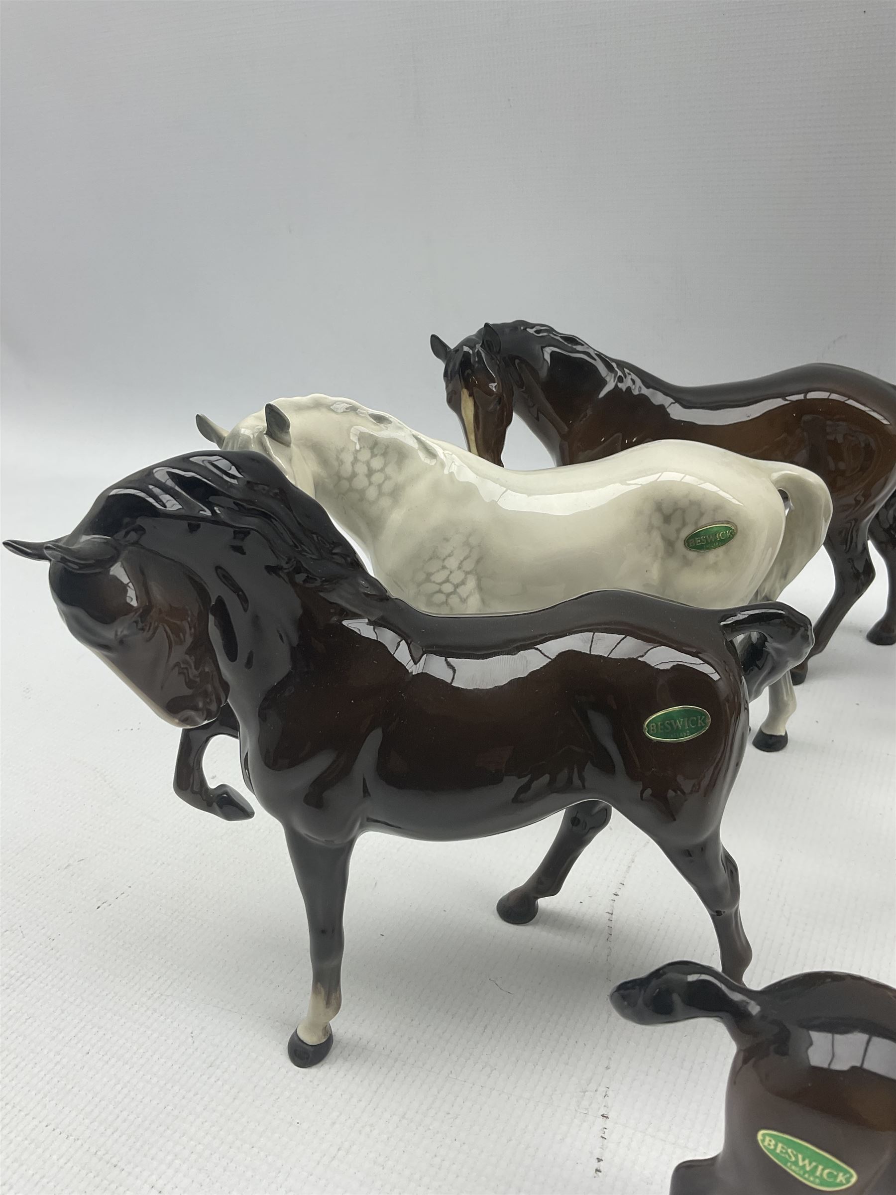 Eight Beswick horses including Grey and Brown Mares 976 - Image 2 of 2