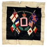WWII embroidered memorial panel 'In Memory of my Service in China 192..'