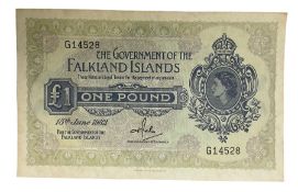 Queen Elizabeth II Falkland Islands one pound note