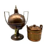 Victorian copper and brass tea urn