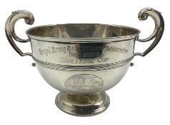 Silver two handled Challenge Cup 'Royal Army Temperance Association' D18cm London 1909 Maker F Boyt