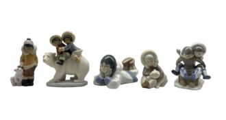 Four Lladro figures comprising 'Eskimo Riders' no. 2270