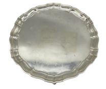 Silver salver presented by Lt Col. F H B Wellesley to Sergeant Mess on relinquishing command with Du