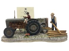 Border Fine Arts Limited Edition group 'Golden Memories' with Ferguson tractor by Ray Ayres