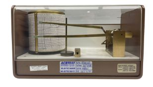 Mid 20th century Pastorelli & Rapkin barograph in perspex case and original box