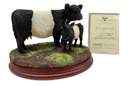 Border Fine Arts Limited Edition Belted Galloway Cow and Calf by Kirsty Armstrong No. 217/500 boxed