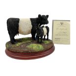 Border Fine Arts Limited Edition Belted Galloway Cow and Calf by Kirsty Armstrong No. 217/500 boxed